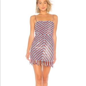 X by NBD Xavi Embellished Mini Dress in Americana